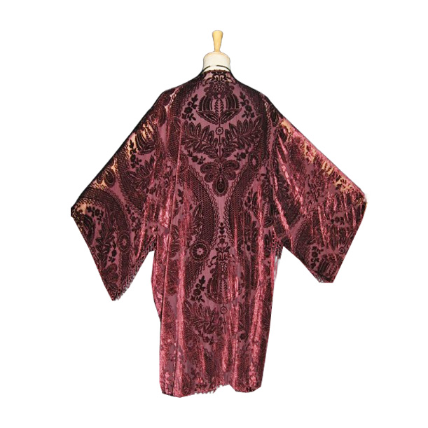 Kimono de terciopelo devore granate Julunggul