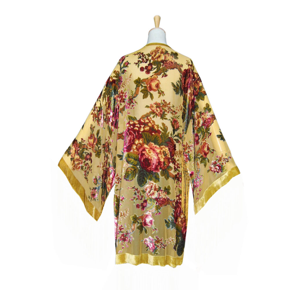 Kimono de terciopelo devore Negro y colores - Imagen 40