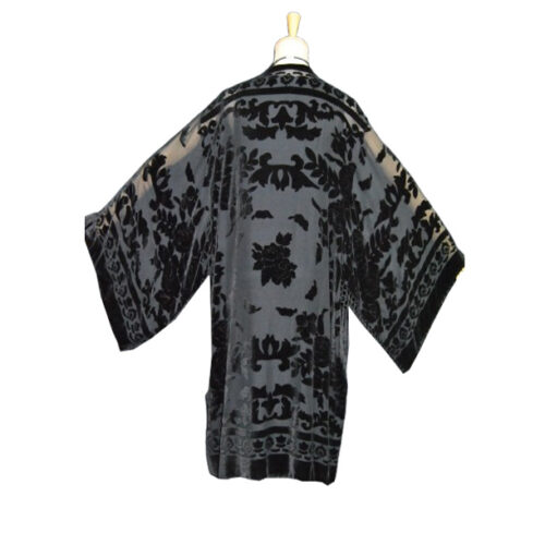 Kimono de terciopelo devore negro Julunggul