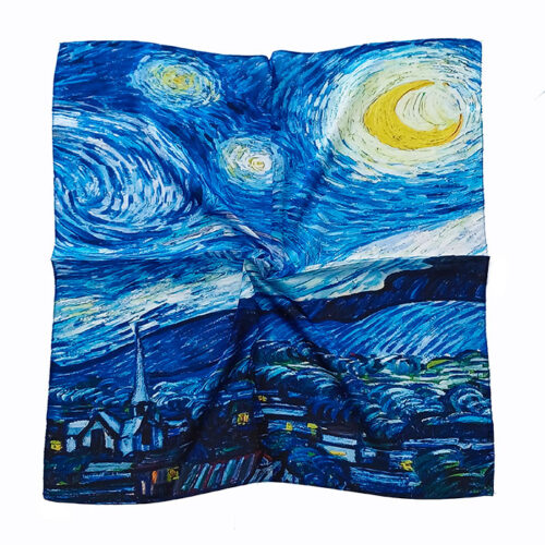 Pañuelo de seda de mujer estampado Van Gogh Julunggul