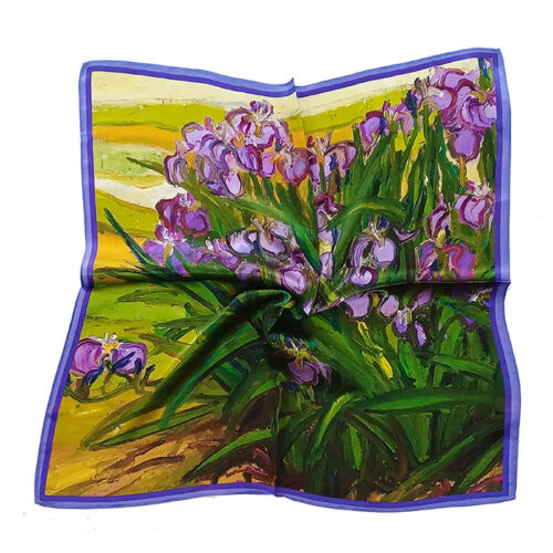 Pañuelo de seda de mujer verde y violeta Julunggul