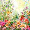 fular de seda panuelo flores beige julunggul