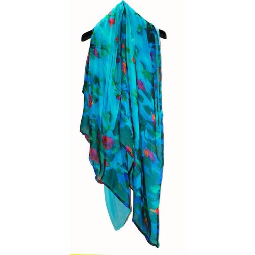 fulares de seda turquesa flores julunggul 1