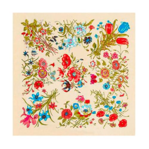 panuelo semi seda 130 beige flores
