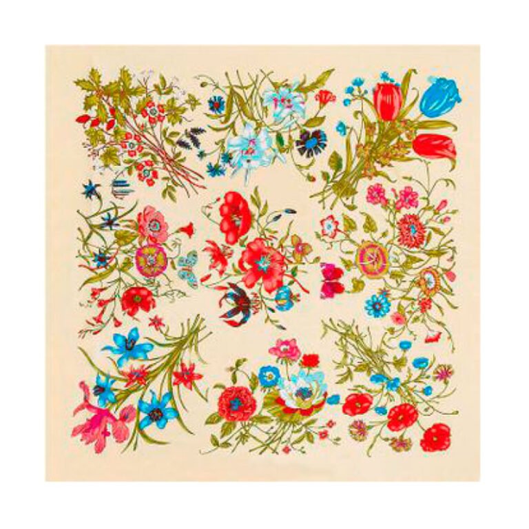panuelo semi seda 130 beige flores