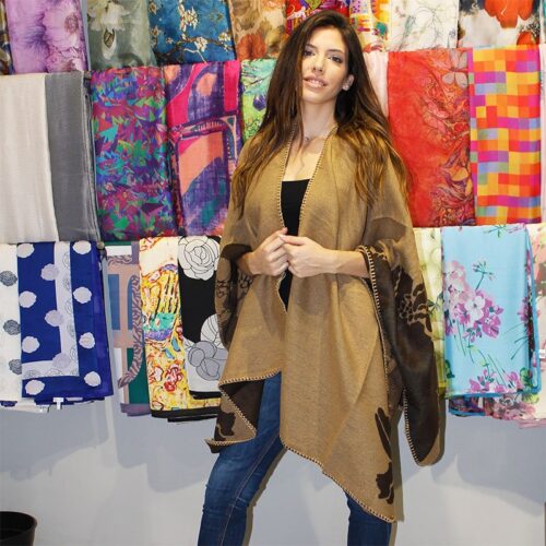 poncho marron camel 2