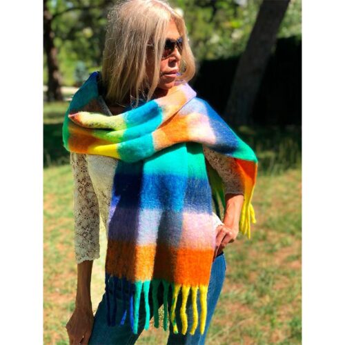 bufanda fular de viscosa cuadros colores 1