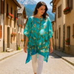 Caftan de seda Turquesa para embarazada Julunggul