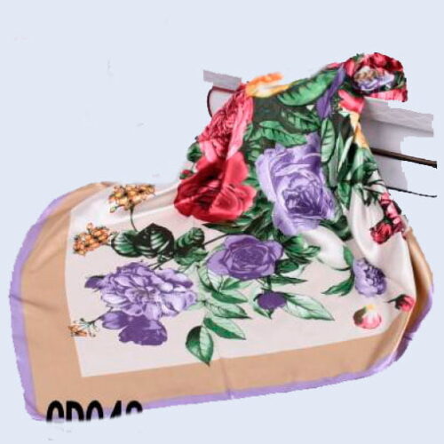 panuelo de mujer beige de flores malva julunggul