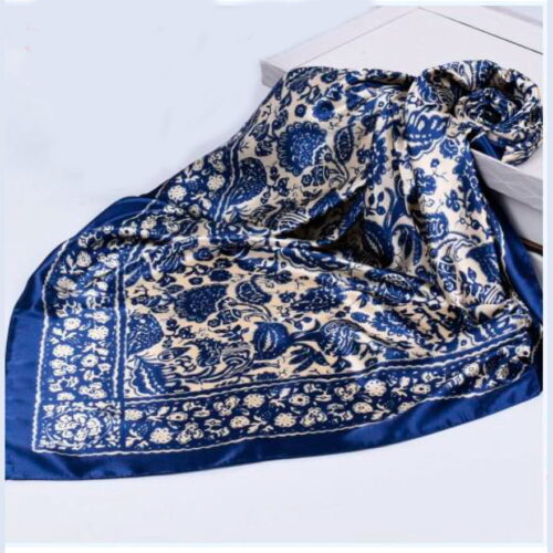 panuelo de mujer beige y azul julunggul