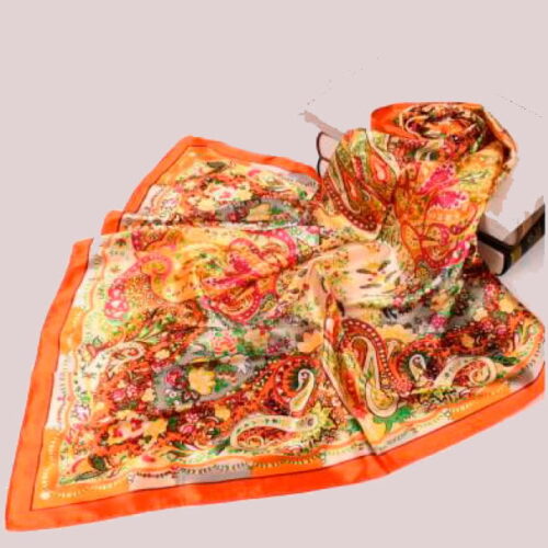 panuelo de mujer cachemir paisley naranja julunggul