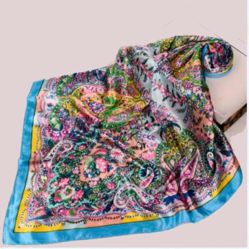 panuelo de mujer cachemir paisley turquesa julunggul