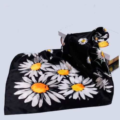 panuelo de mujer negro con margaritas julunggul