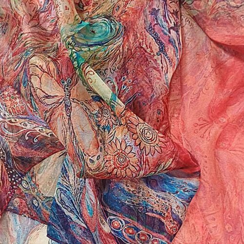 Fular de seda "Rojo pasión"