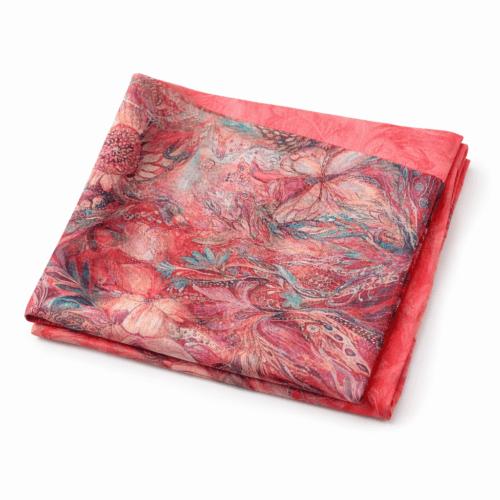 Fular de seda con forro "Rojo pasión"