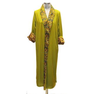 kimono largo de terciopelo verdel y seda de julunggul 5