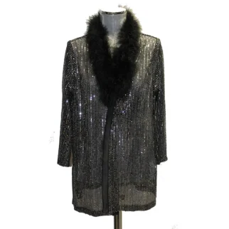 chaqueta de lentejuelas negra