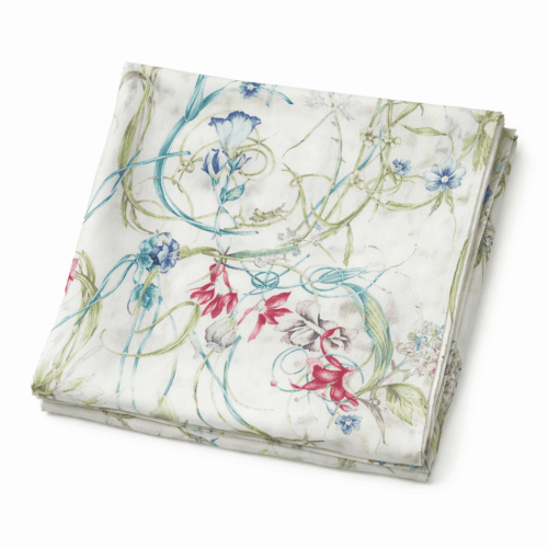 Fular de seda con forro  Flores beige