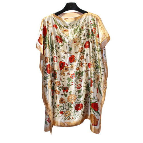 caftan vestido de semi seda de panuelos julunggul