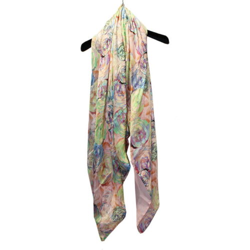 fular de seda con forro de mujer Flores Colores