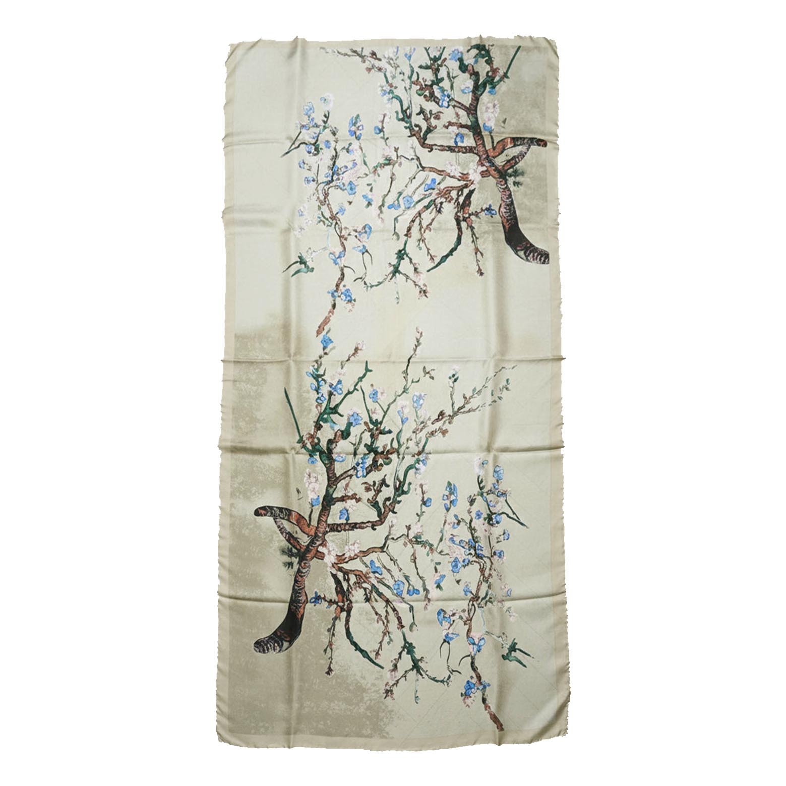 Fular de semiseda beige Almendro van Gogh 1 Julunggul
