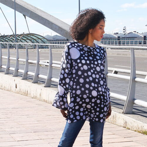 bluson caftan blusa de lunares julunggul