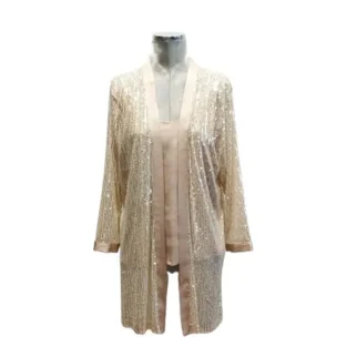 Chaqueta de lentejuelas y top raso Julunggul