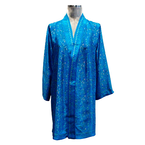 Kimono semiseda estampado paisley azul Julunggul