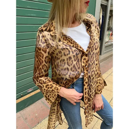 Camisola de seda animal print Julunggul 2