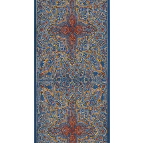 Fular de semiseda estampado paisley azul