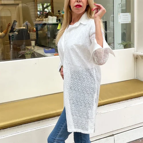 camisa larga de lentejuelas y seda Julunggul ()