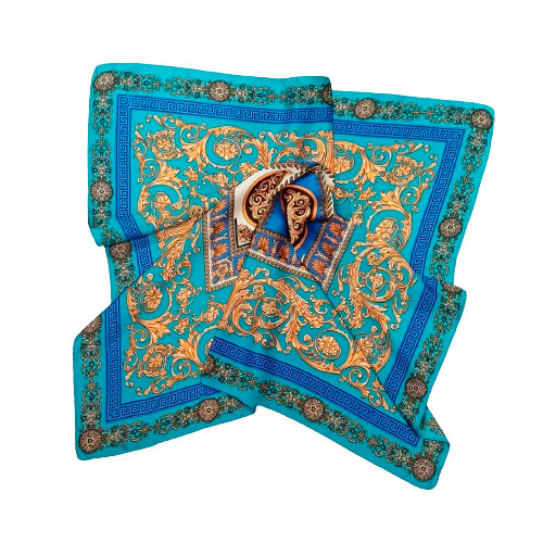 Pañuelos de seda de mujer turquesa Julunggul