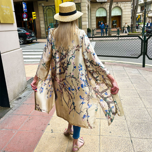 kimonos de seda largos Julunggul
