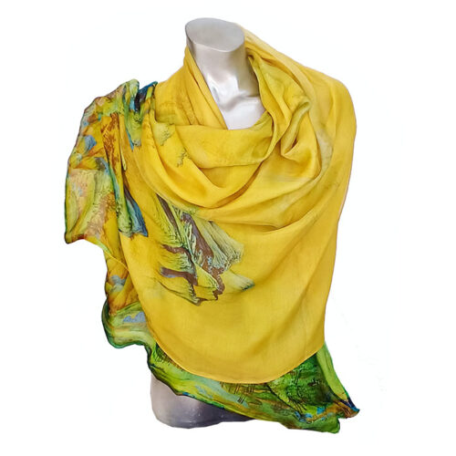 Fular de seda reversible Amarillo y verde Julunggul