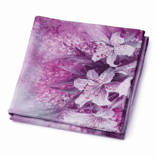 Fular de seda reversible Flores morado