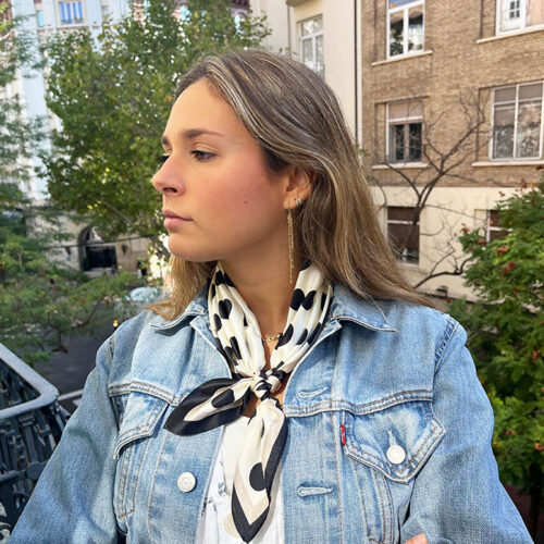 Pañuelo de seda de mujer de lunares beige Julunggul