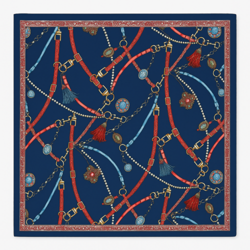 Pañuelo de semiseda 70x70 cm azul marino Julunggul