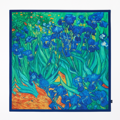 Pañuelo de semiseda 90x90 los Lirios de Van gogh Julunggul