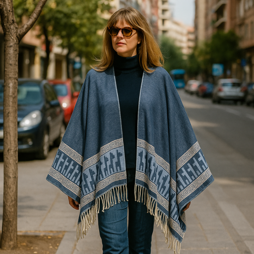 Poncho capa azul revresible Julunggul