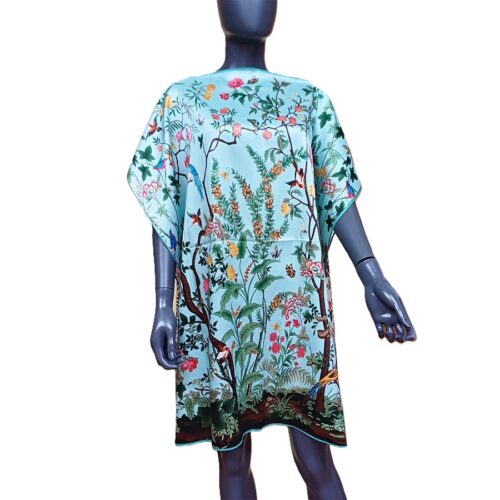 Caftan Verde mar de Pañuelos de semi seda 90x90 cm Julunggul