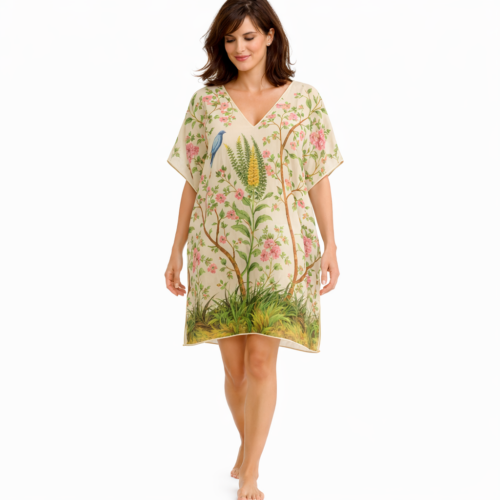 Caftan Beige de Pañuelos de semi seda