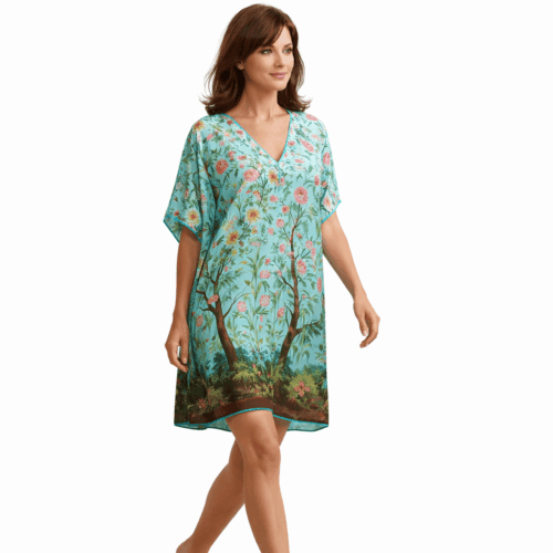 Caftan Verde mar de Pañuelos de semi seda