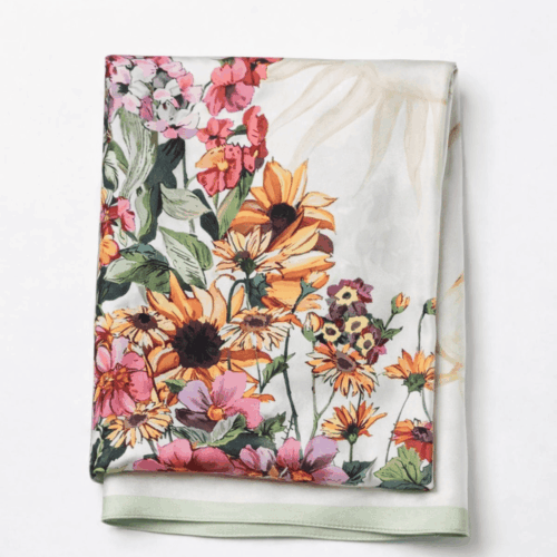 Pañuelo de semi seda 90x90 cm Sol beige