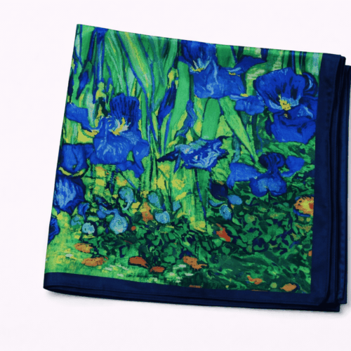 Pañuelo de semi seda 90x90 cm Los lirios de van Gogh