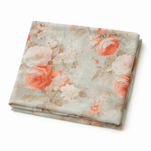 Pañuelo Fular de algodon verde mar y naranja