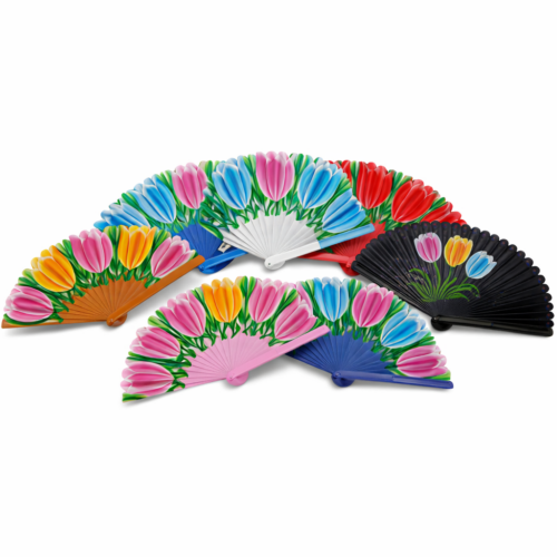 Abanicos de madera de Tulipanes en diferentes colores
