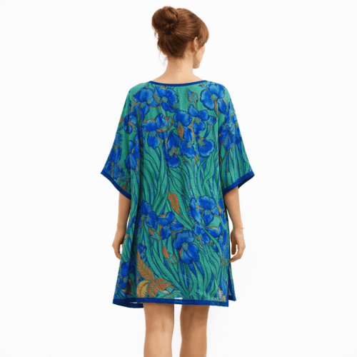 Caftán de pañuelos de semi seda Los Lirios