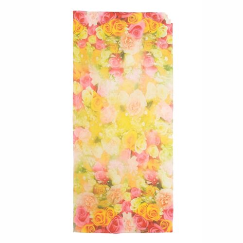Fular de seda Flores fucsia y amarillo Julunggul