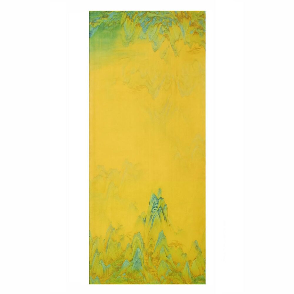 Fular de seda amarillo y verde Julunggul