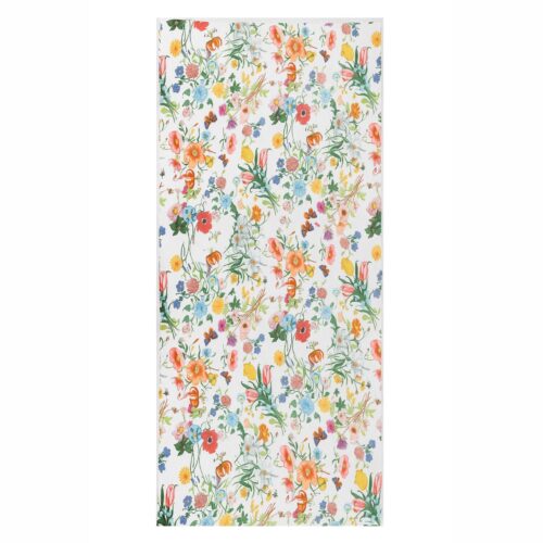 Fular de seda beige con flores de colores Julunggul